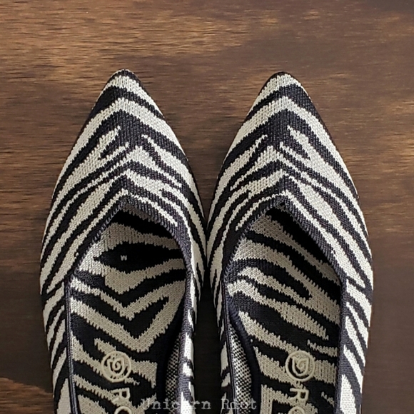 Rothy's Shoes - Rothy's Point Zebra Black Flats